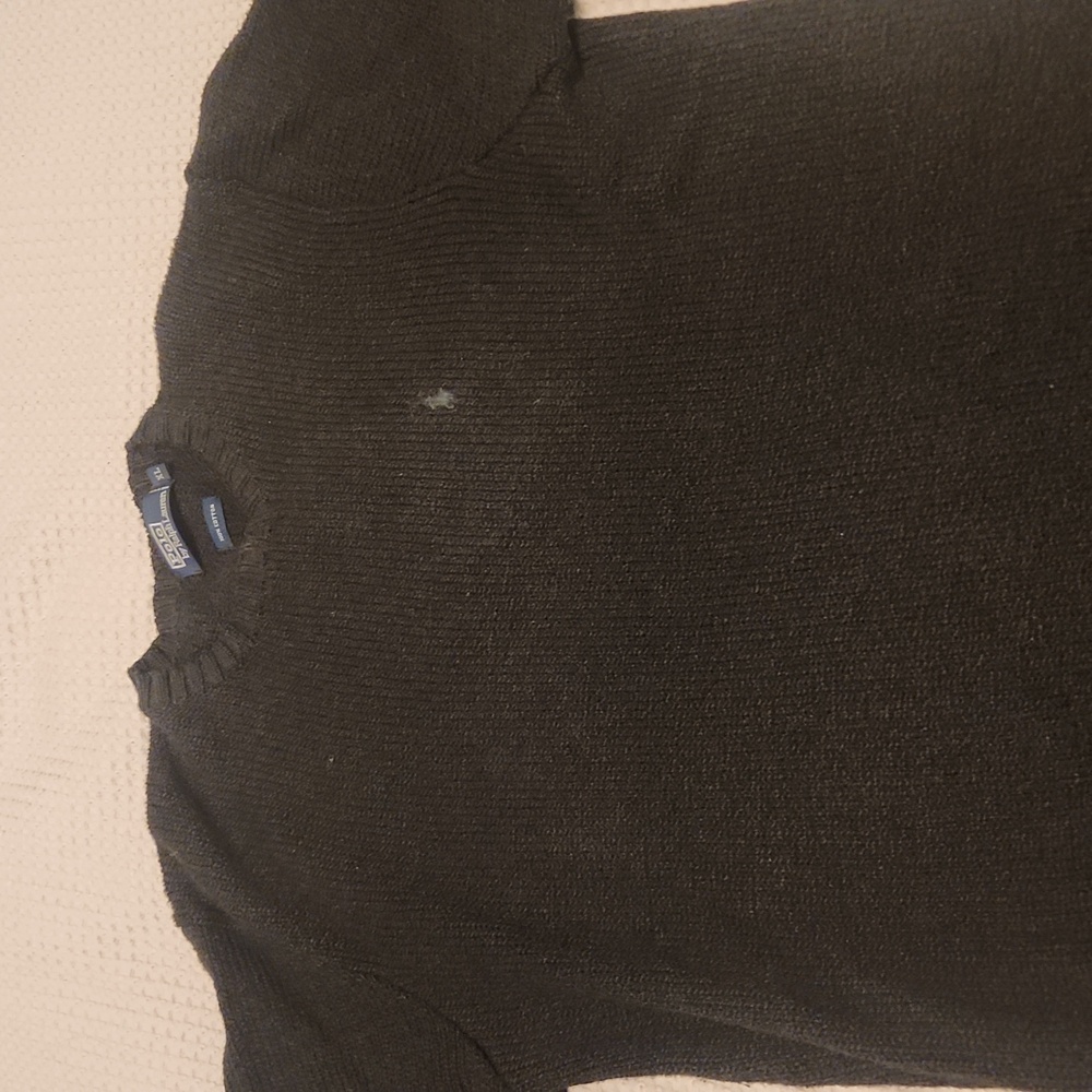 Hunter green cotton Polo sweater